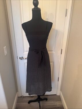 White House Black Market Black Sheer Spaghetti-Strap Dress